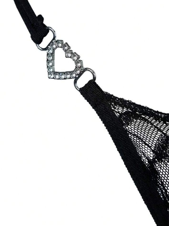 Men's Heart Rhinestone Decor Sexy Briefs Underwear